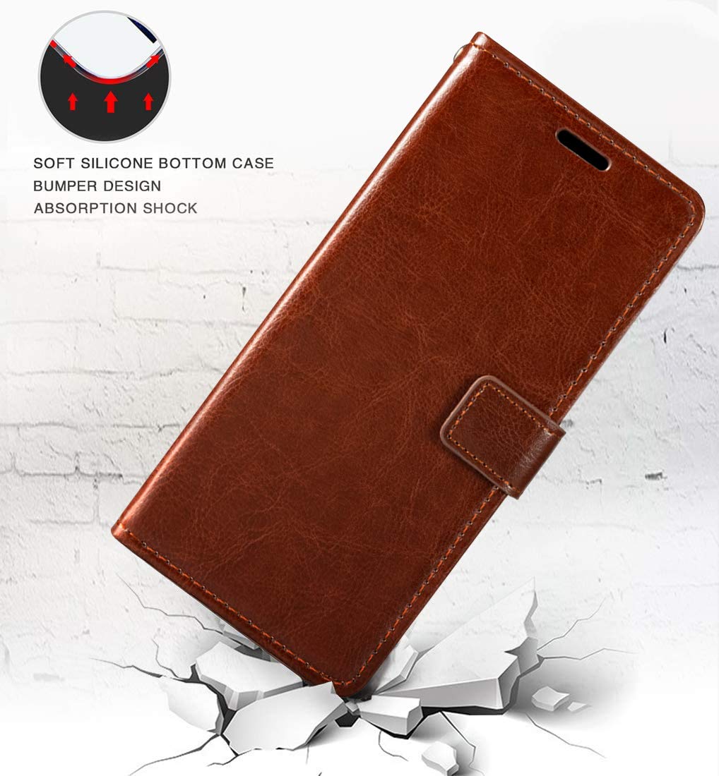 Premium PU Leather Magnetic Flip Wallet Case for ZTE Blade X - Card Holder & Kickstand | Slim Protective Phone Cover for Everyday Use, Travel & Business Meetings