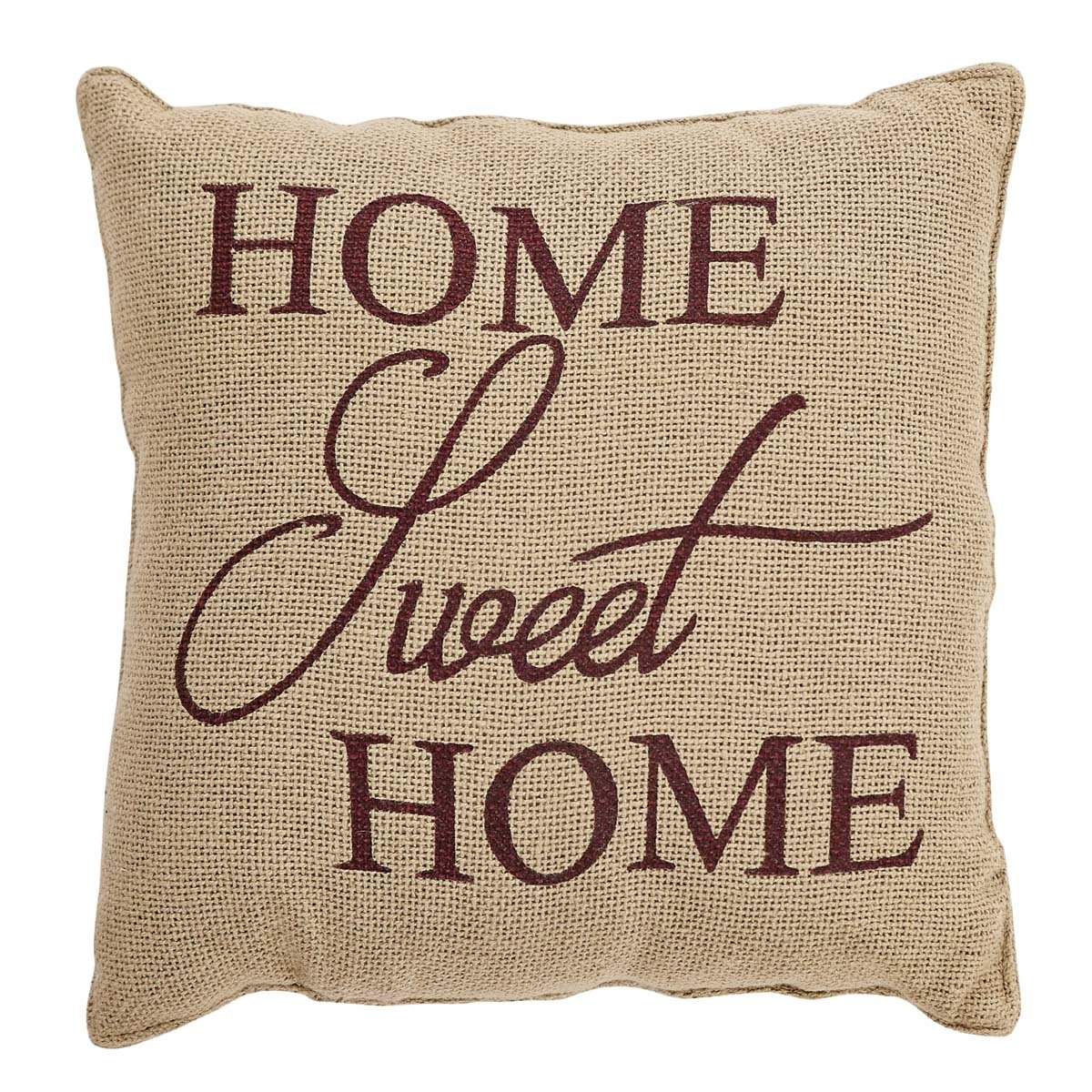 Farmhouse Natural Tan Cotton Burlap Square Pillow - Textured Home Decor with 