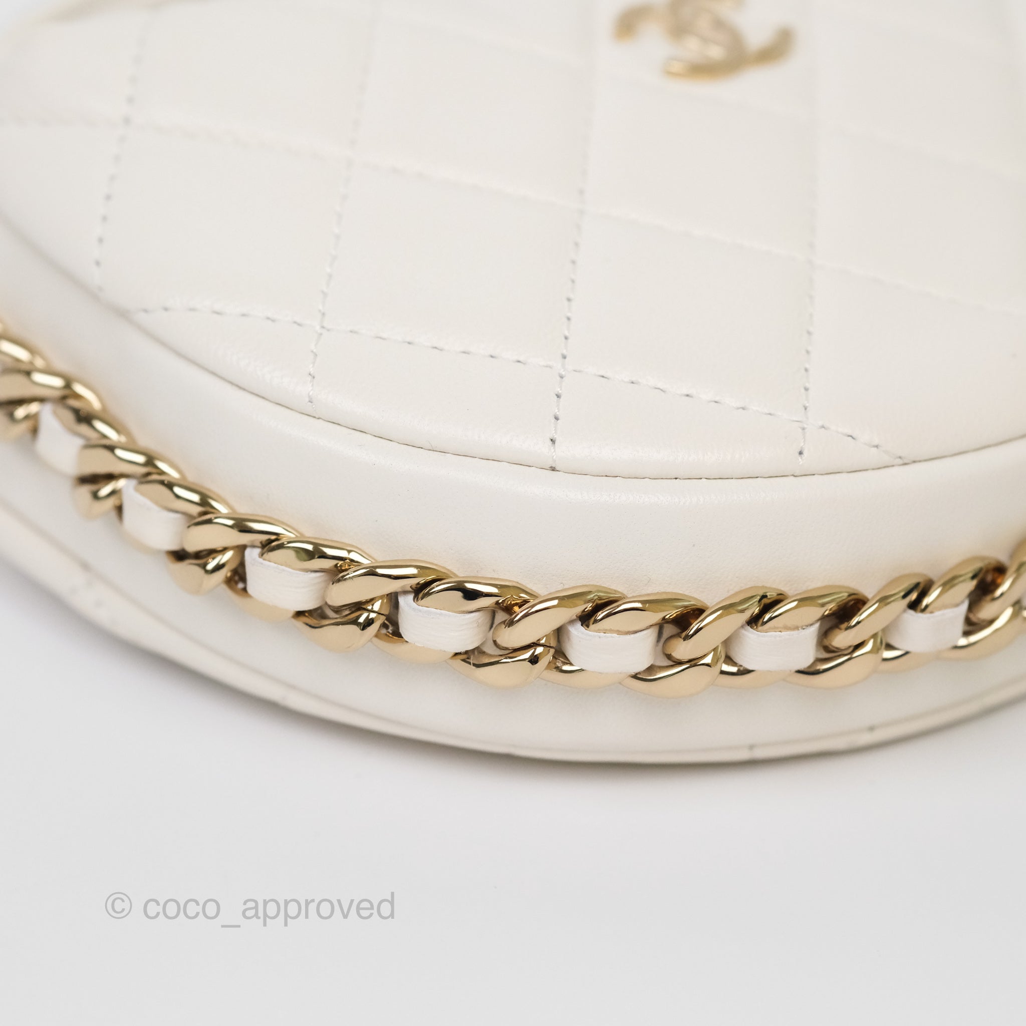 Chanel Chain Around Mini Hobo Bag in White Lambskin Leather with Gold Hardware 23C - Perfect for Evening Events & Luxury Fashion Accessories