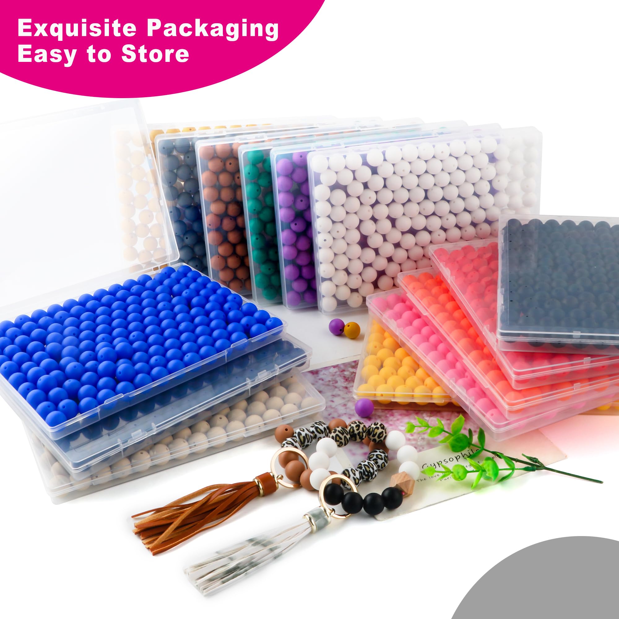 150Pcs 15mm Round Silicone Beads Bulk for DIY Keychains, Bracelets, Necklaces & Pen Decorations - Vibrant Hot Pink Beads for Jewelry Making & Craft Projects - Perfect for Gifts, Party Favors & Creative DIY Accessories