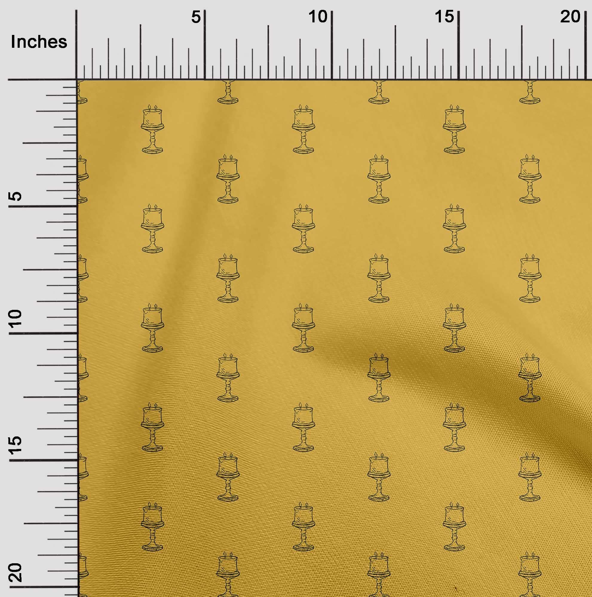 oneOone Viscose Chiffon Fabric - Yellow Retro Print, 42 Inch Wide by The Yard for DIY Clothing & Sewing Projects | Perfect for Dresses, Scarves & Home Decor