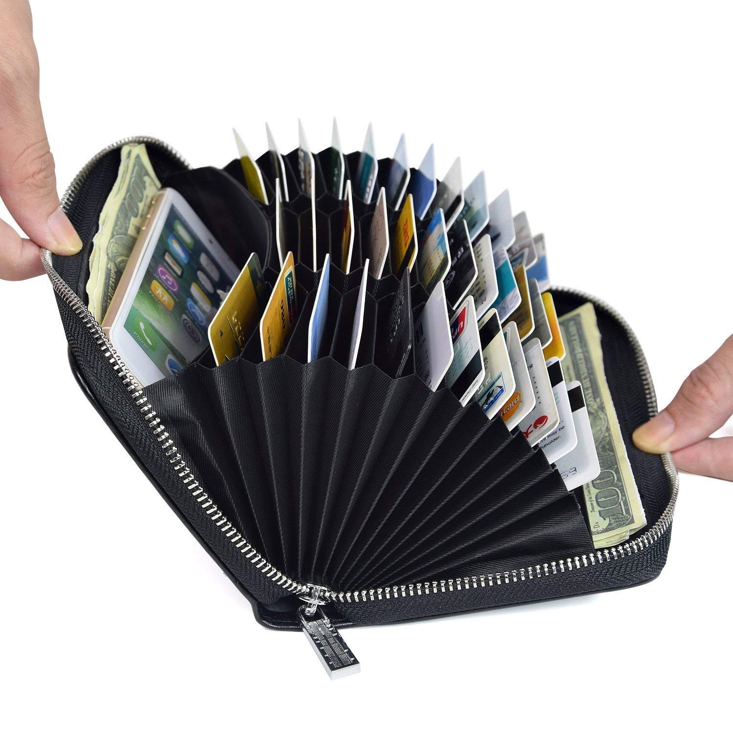 FEITH&FELLY RFID Blocking Leather Wallet for Women - 36 Slots Large Capacity Card Organizer for Travel & Daily Use
