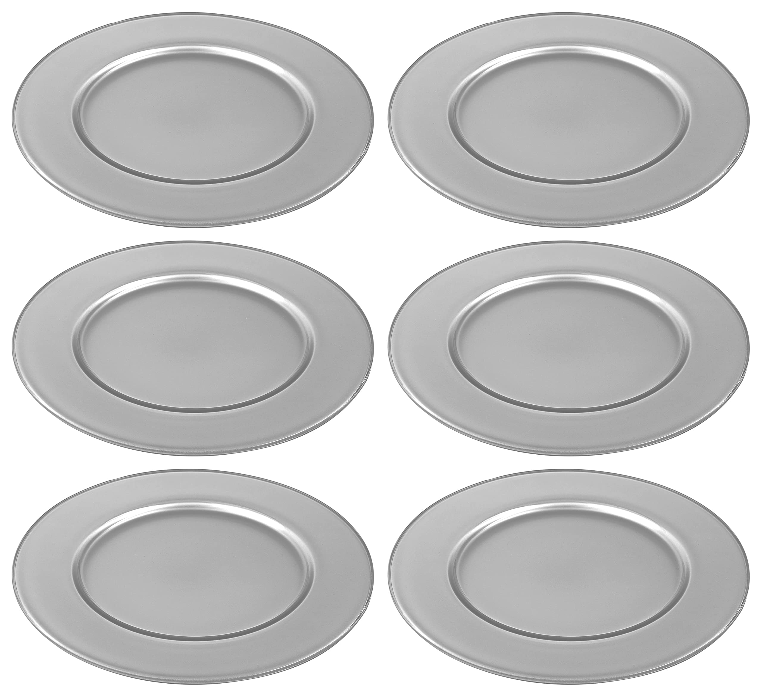 Barski Glass Charger Plates Set of 6 - 12.5