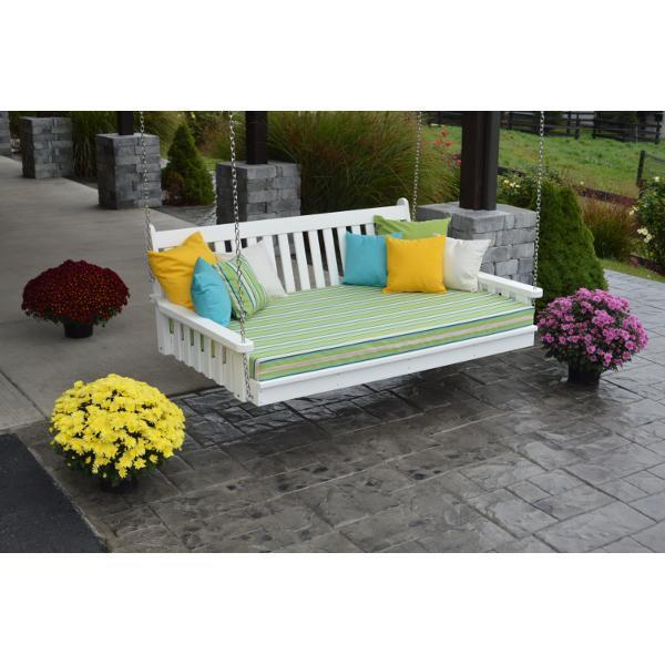 A&L Furniture Traditional English Style Polyester Swing Bed - Outdoor Patio, Garden, Porch Relaxation & Lounging