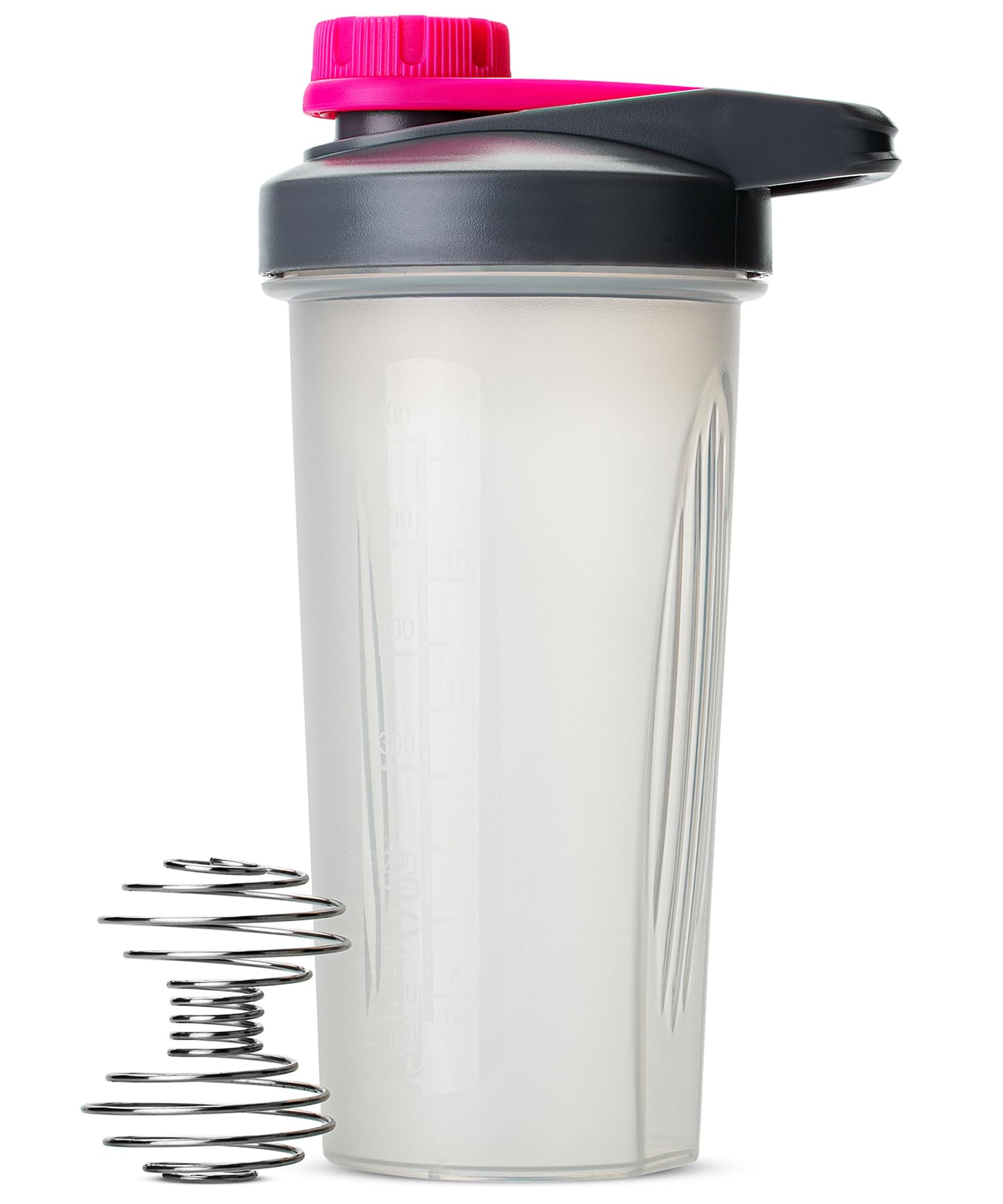 Premium 28oz Protein Shaker Bottle with Wire Whisk Ball & Twist Cap - Gray & Pink Mixer Bottle for Protein Powder, Pre-Workout & Meal Replacement Shakes - Ideal for Gym, Fitness & Post-Workout Recovery