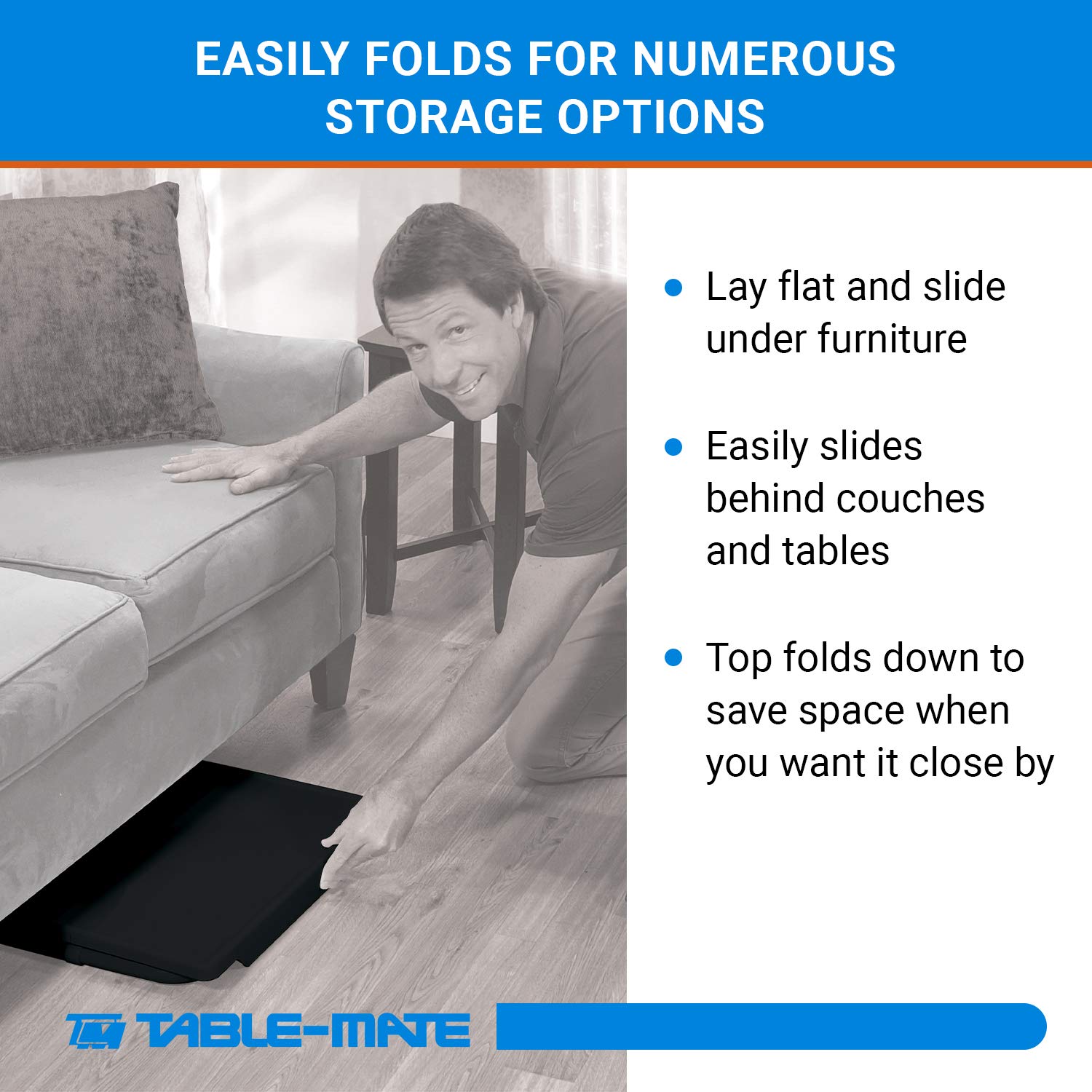 Extra Large Folding TV Tray Table - Adjustable 6 Heights & 3 Angles - Perfect for Dining, Laptop Work, Reading & Multipurpose Use - Black (2 Pack) - Ideal for Home, Office, Dorm & Bedroom