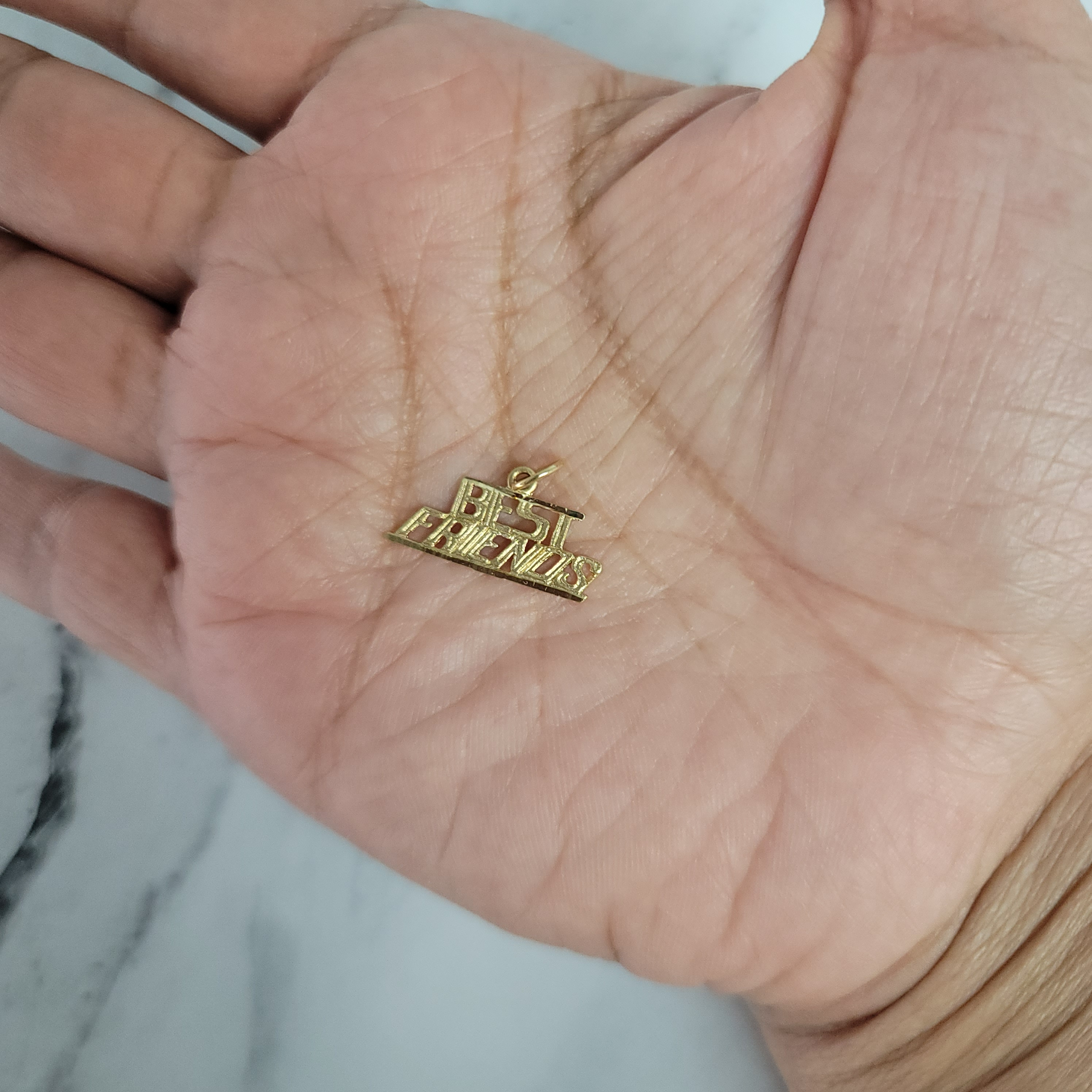 14k Yellow Gold Best Friends Charm Pendant - Perfect Gift for Friendship Day, Anniversaries & Special Occasions
