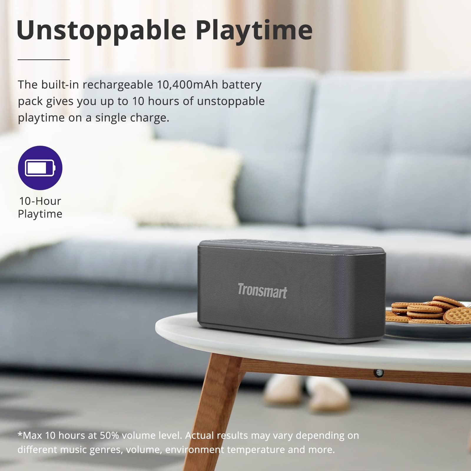 Tronsmart Mega Pro Wireless Bluetooth Speaker - Portable Outdoor Speaker with 50W HD Sound, IPX6 Waterproof, 30H Playtime for Camping, Beach, Pool Parties & Home Use