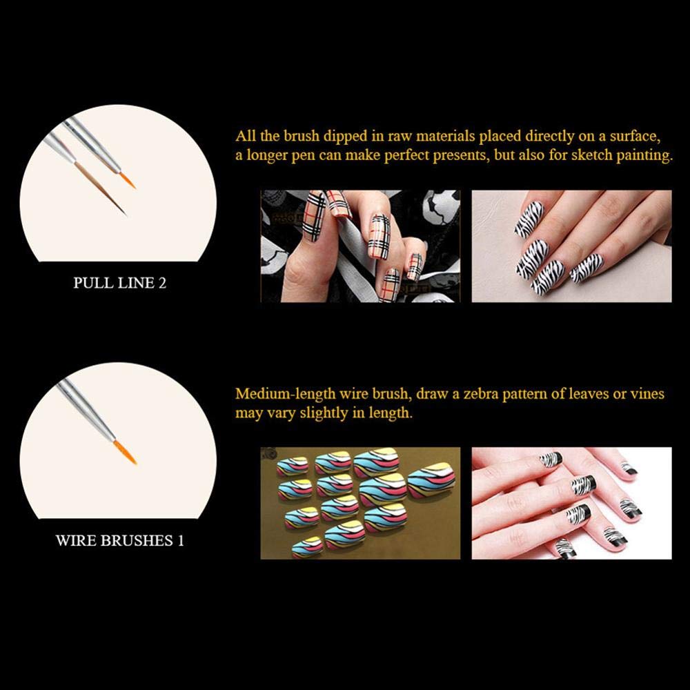 20 Pcs Professional Nail Art Brush Set with Rhinestone Handles - Nail Painting, Drawing, Polish & Foundation Brushes for Manicure & Pedicure | Perfect for Salon, Home DIY Nail Art & Professional Nail Technicians