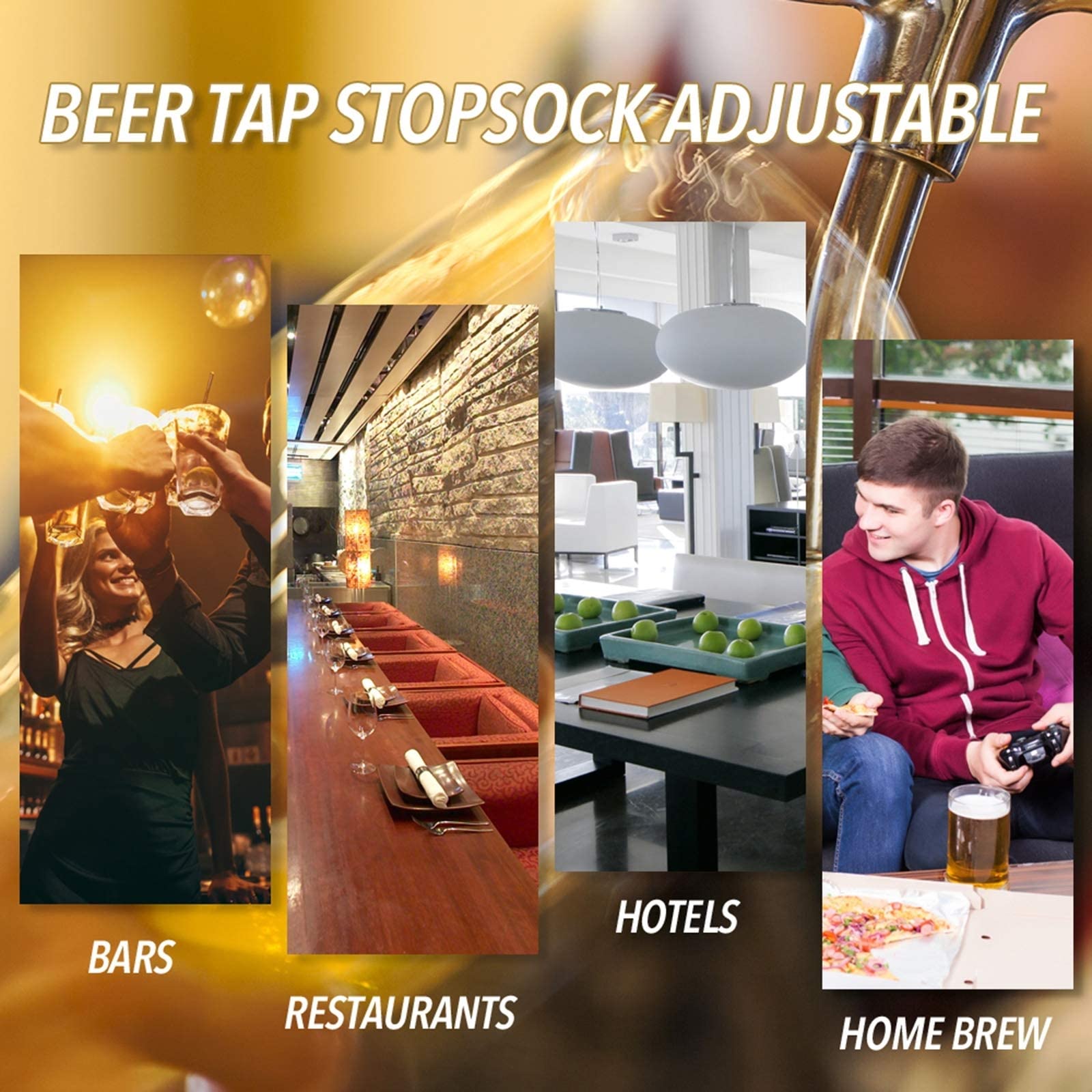 3.5L Beer Tower Dispenser with 3 Taps & Freeze Tube - Spherical Beverage Dispenser for Party, Bar, Restaurant, KTV, BBQ - Perfect for Draft Beer, Cocktails & Cold Drinks Serving