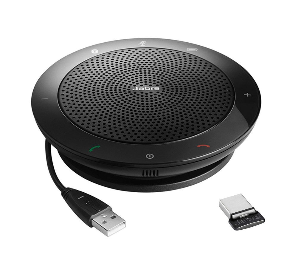 Jabra SPEAK 510+ MS Wireless Bluetooth Speakerphone - Crystal Clear Conference Calls for Office, Home & Remote Work | USB & Bluetooth Connectivity | Portable Meeting Solution for Teams & Zoom