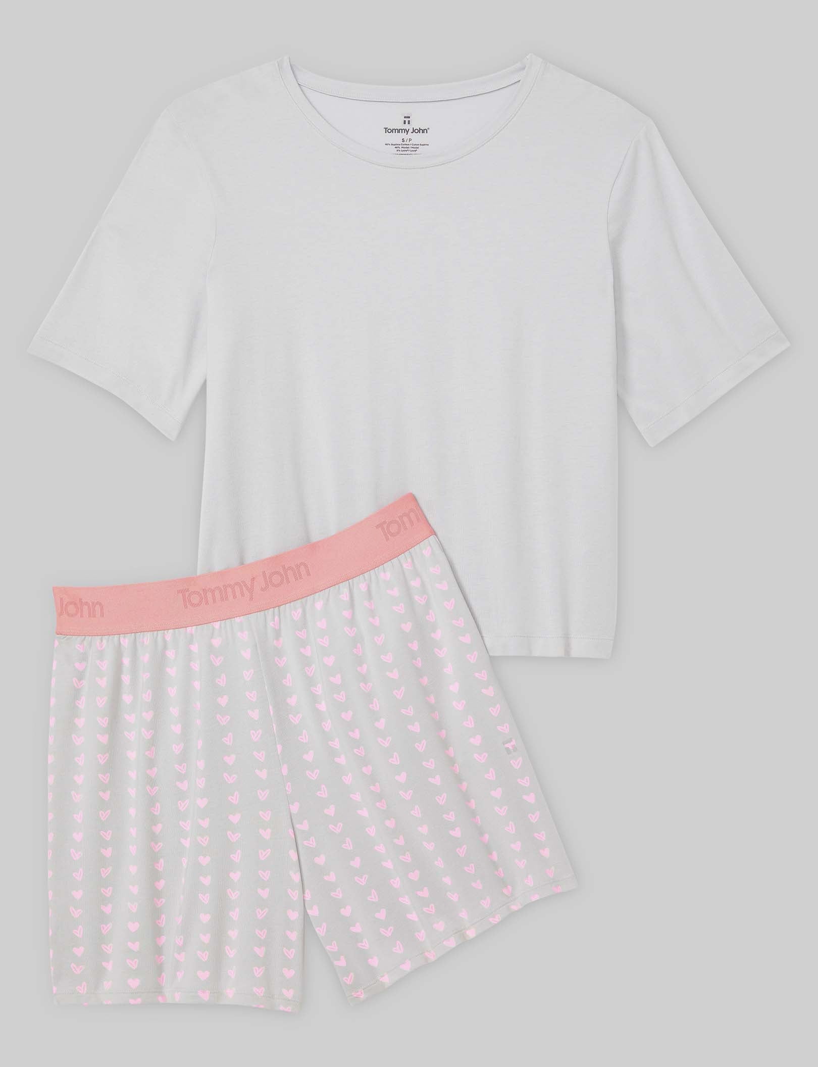 Women's Power Nap Tee & Short Set - Soft Lounge Pajama Set for Sleeping, Relaxing & Home Wear - Comfy Cotton Sleepwear for Women