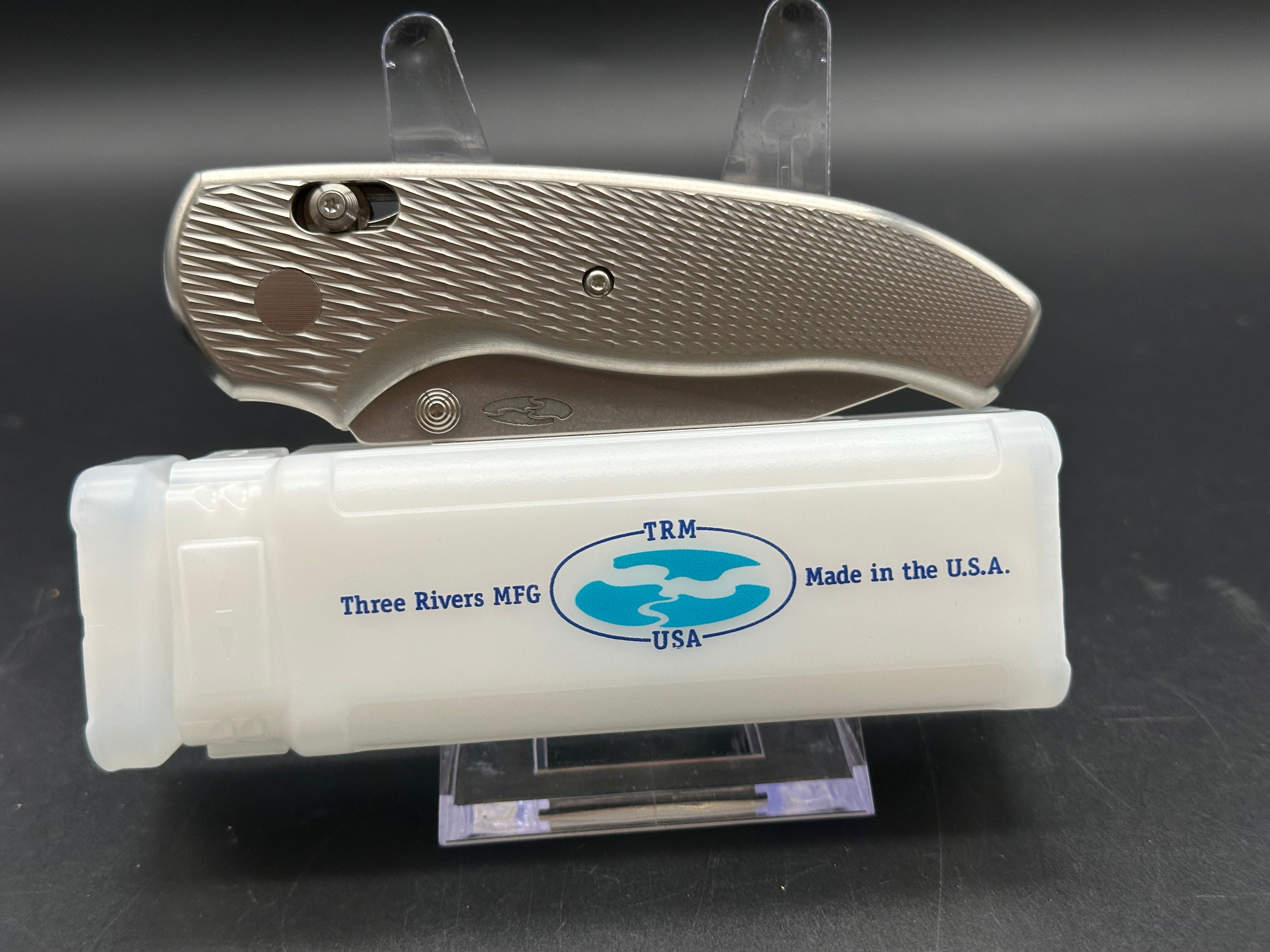 TRM Titanium Shadow Mike Irie Custom Hollow Ground Knife - Premium EDC Folding Pocket Knife for Outdoor Camping, Hunting & Survival Gear