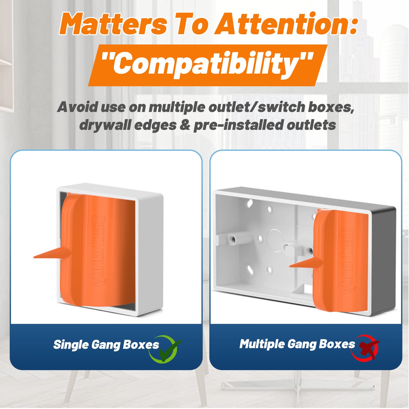 6 Pack Drywall Outlet Marker - No Measure Tool for Electrical Boxes | Easy Drywall Installation & Wire Protection