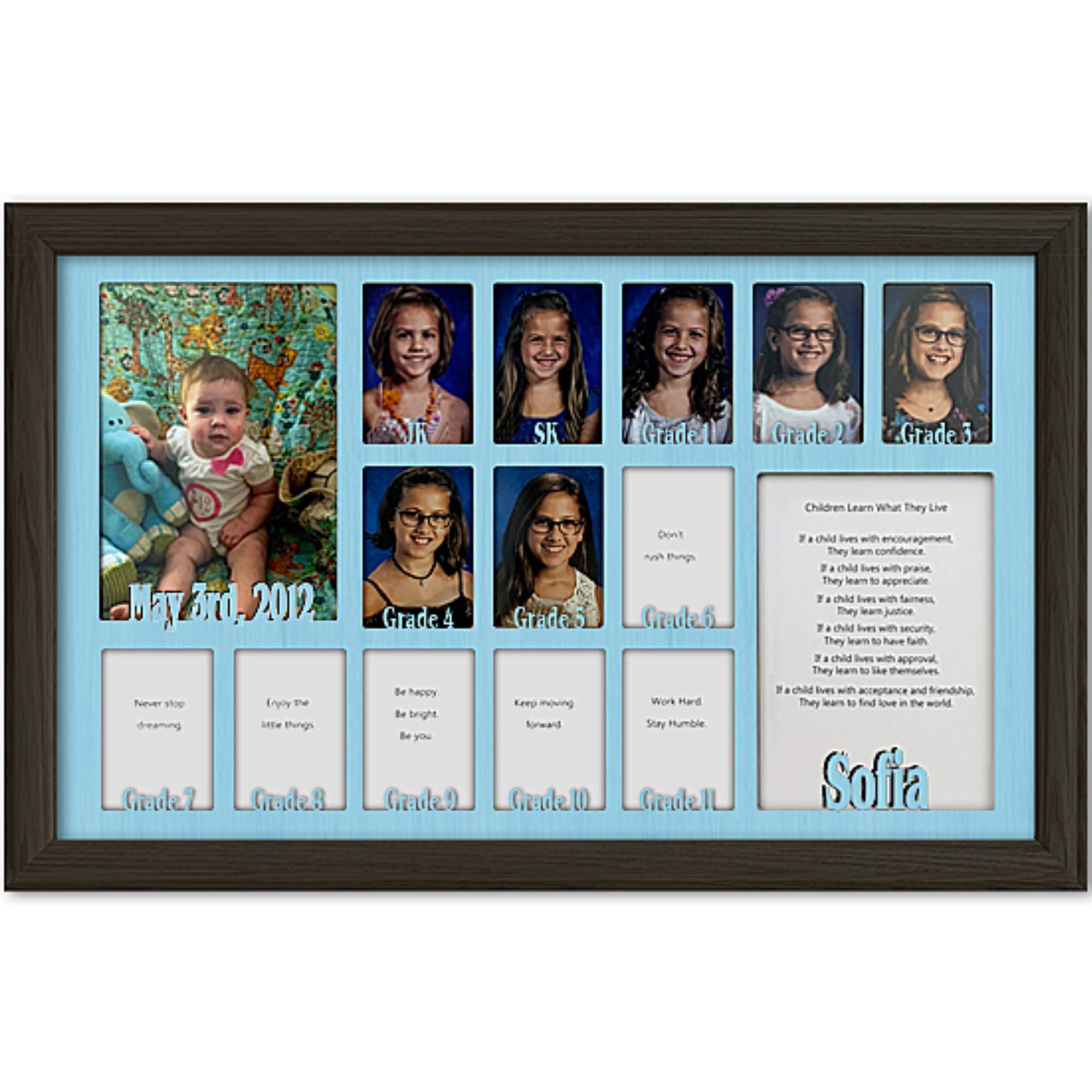 Personalized Northland School Years Picture Frame - Holds Twelve 2.5x3.5