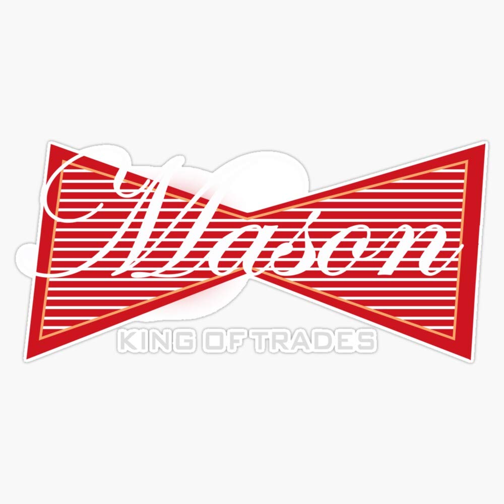 Mason Bricklayer King Of Trades Vinyl Decal Sticker - 5 Inch Waterproof Laptop, Wall, Window, Car Bumper Decal - Perfect for Construction Workers, DIY Enthusiasts & Gift Giving