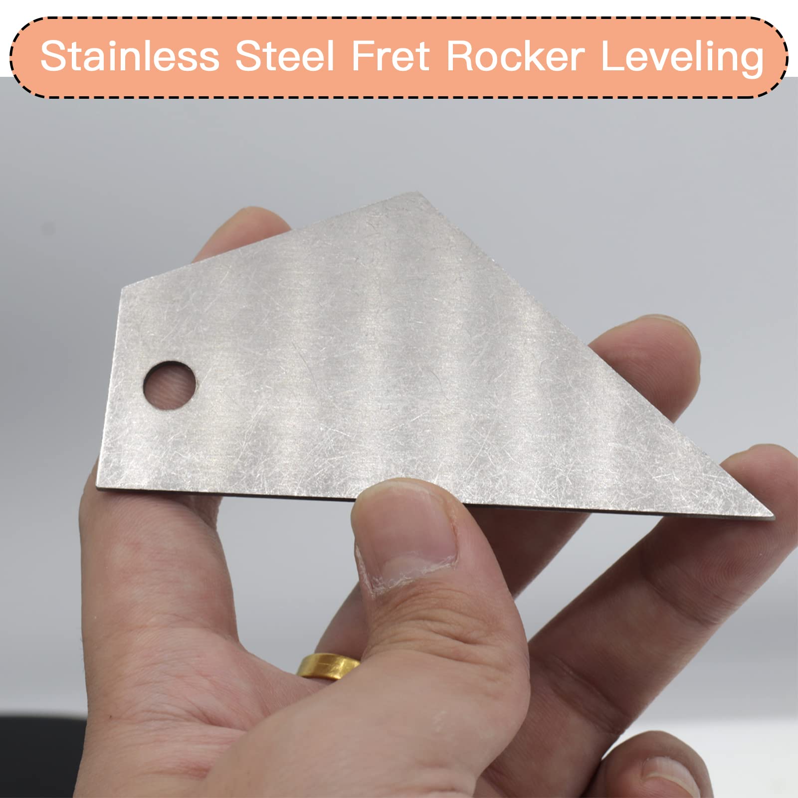 Premium Stainless Steel Guitar & Bass Fret Rocker Tool - Professional Fret Leveling & Height Measuring Instrument for Electric Guitars and Bass - Perfect for Luthiers, Guitar Techs & DIY Guitar Maintenance