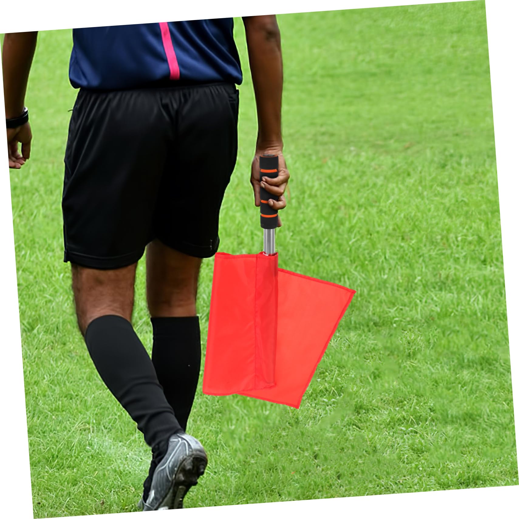 Veemoon 4 Pack Red Safety Flags - Referee Handheld Flags for Soccer, Racing, Track & Field - High Visibility Warning Flags for Sports, Traffic Control & Emergency Signaling