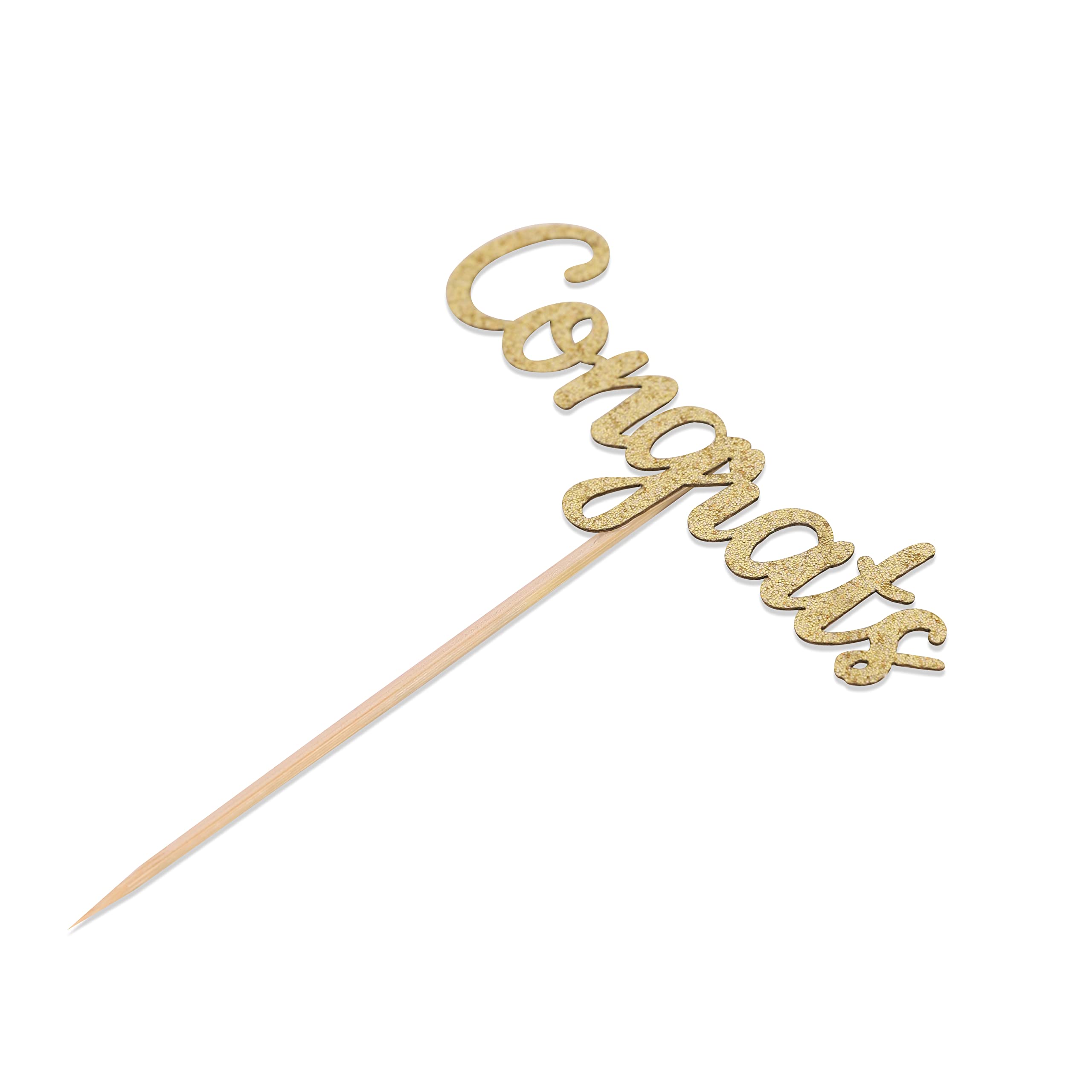Graduation Cupcake Toppers - Glitter Congrats Food Picks for Graduation Party Decorations, Retirement Celebrations & 2022 Events - Perfect for Cake Decorating, Dessert Displays & Special Occasions