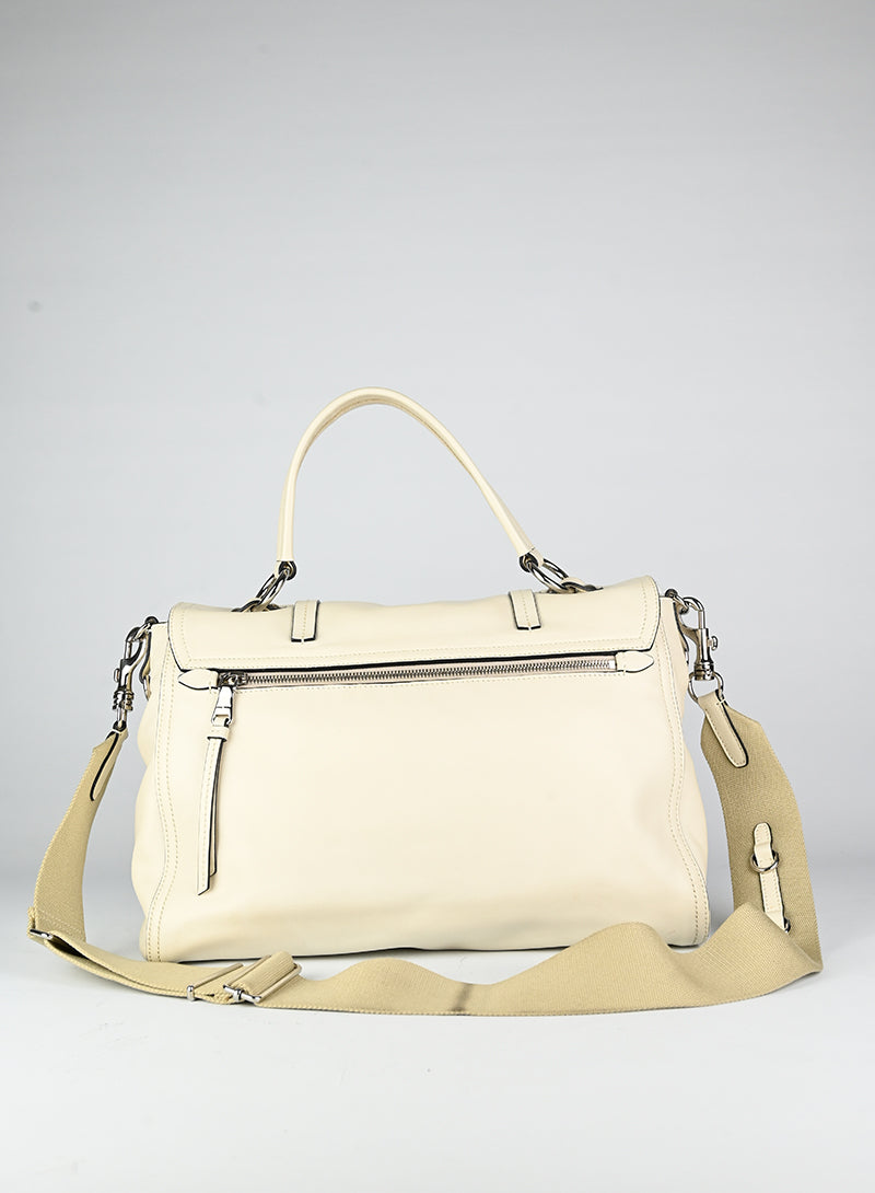 Miu Miu Grace Lux White Leather Handbag for Women - Elegant Designer Shoulder Bag for Work, Office & Special Occasions