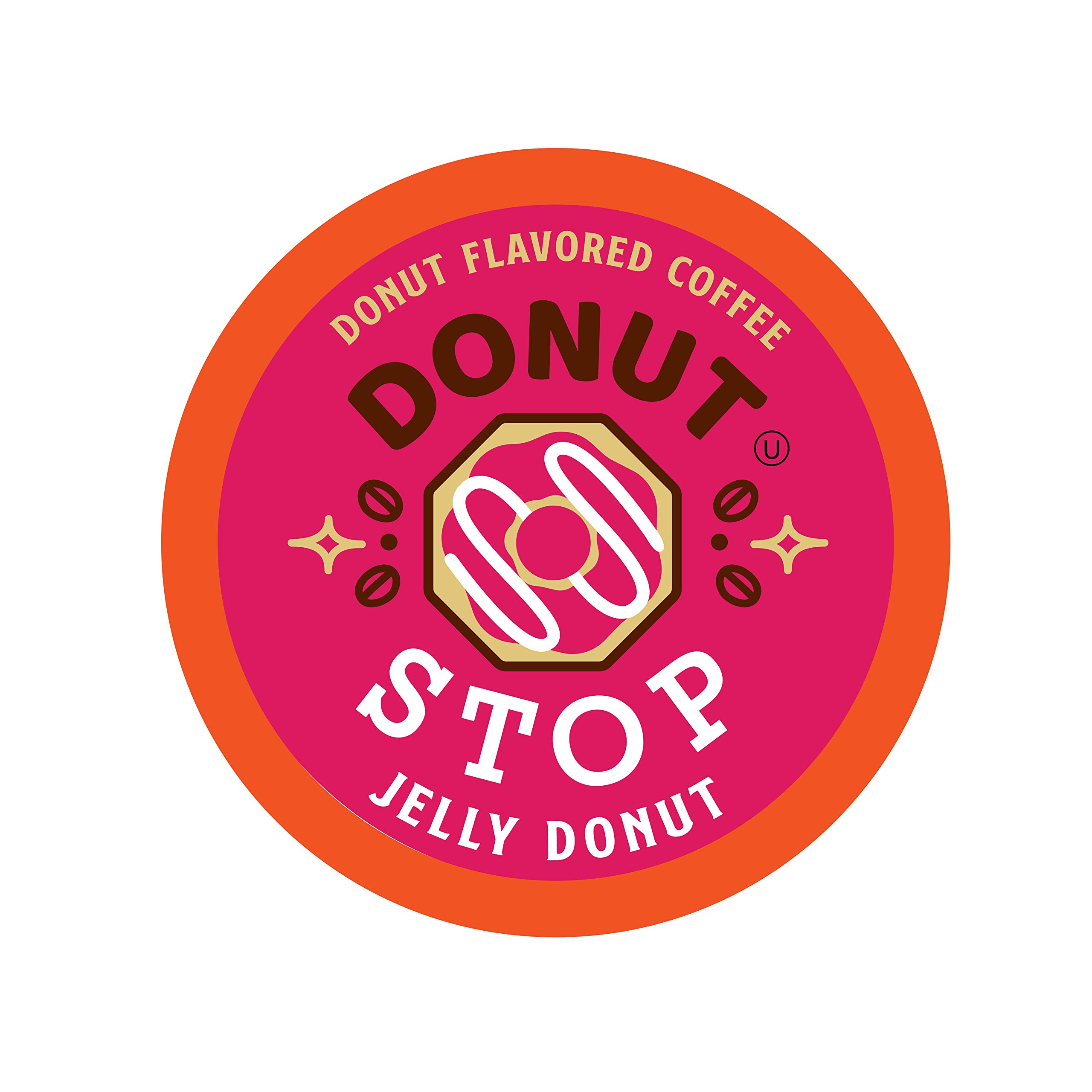 Jelly Donut Flavored Coffee Pods - 40 Count K-Cups Compatible with Keurig 2.0 Brewers | Sweet Breakfast Blend for Office, Home & Gift Giving
