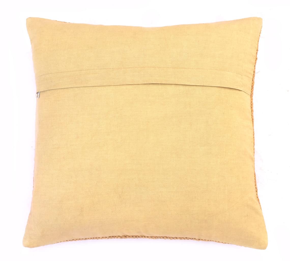 Set of 5 Handmade Jute Pillow Covers 18x18 Inch - Bohemian Kilim Square Cushion Cases for Sofa, Bed & Home Decor - Perfect for Christmas, Living Room & Boho Style Interior Design
