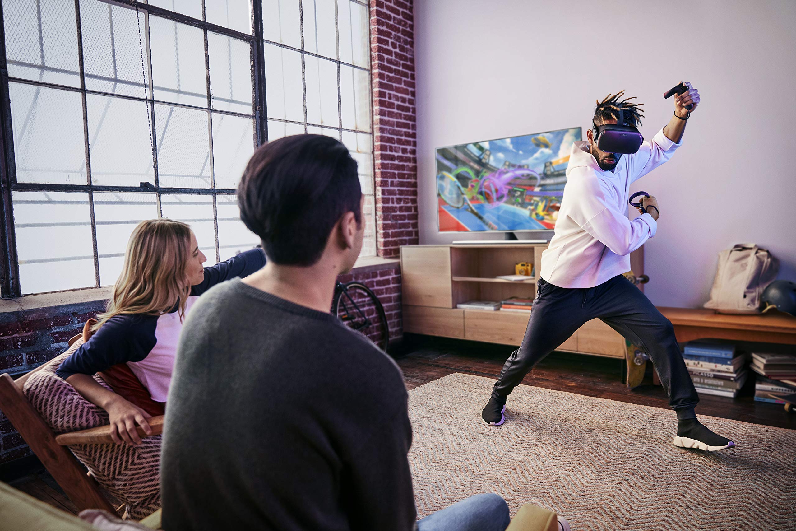 Oculus Quest All-in-One VR Gaming Headset 128GB - Black (Renewed) | Wireless Virtual Reality Headset for PC & Mobile Gaming, Fitness, Social VR & Immersive Experiences