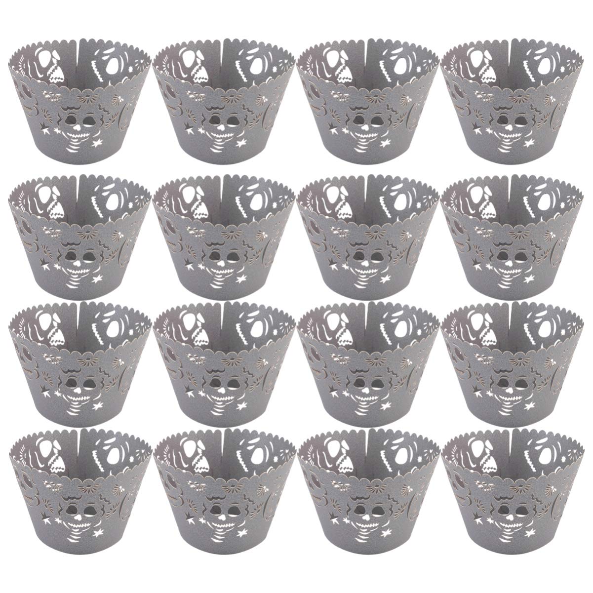 NUOBESTY 50pcs Black Trim Paper Muffin Cups - Nonstick Cupcake Liners for Baking, Halloween & Party Decorations | Premium Pearl Paper Cake Carrier for Egg Cupcakes & Desserts