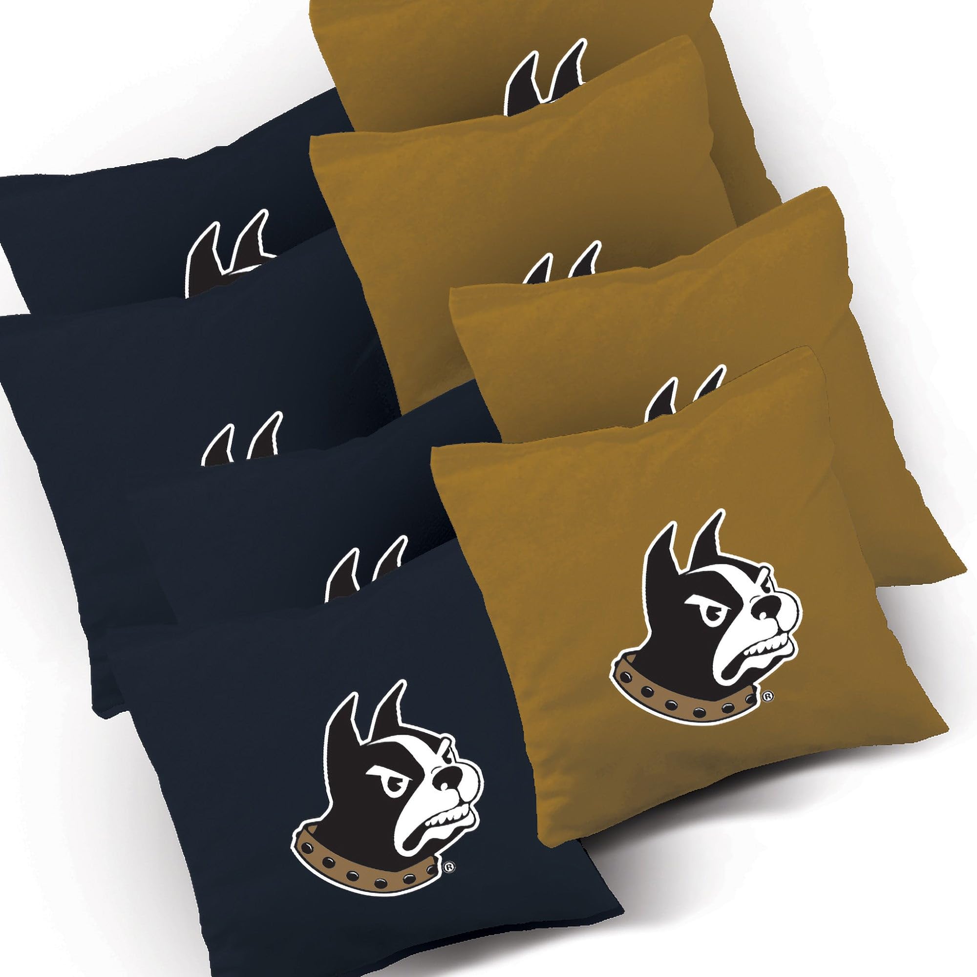 Premium Wofford Slanted Cornhole Boards Set - 2 Regulation-Sized Boards & 8 Custom Team Logo Bags for Outdoor Tailgating, Backyard Parties, and BBQ Games - Choose Your Design Options