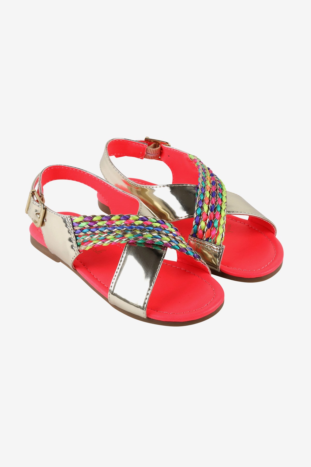 Billieblush Gold Braid Girls Sandals - Comfortable & Stylish Summer Shoes for Toddlers & Kids - Perfect for Beach, Pool, and Outdoor Play