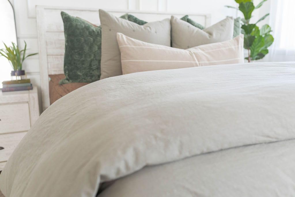 Beddy's One Piece Zippered Duvet Cover Set - Khaki Green Cotton Bedding with Easy Zip Closure for Twin, Full, Queen & King Size Mattresses | Cozy Home Decor for Bedrooms, Guest Rooms & Dorm Essentials