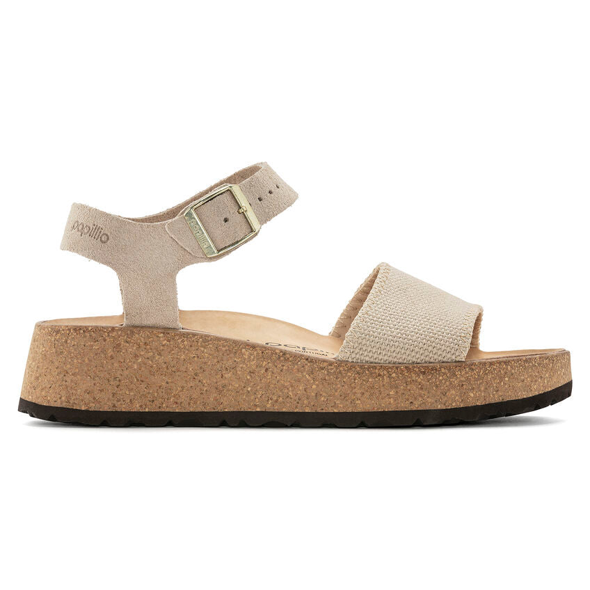 Birkenstock Women's Glenda Sandals - Suede Leather Textile Upper in Sandcastle Color | Comfortable & Stylish for Casual Wear, Beach, and Everyday Use