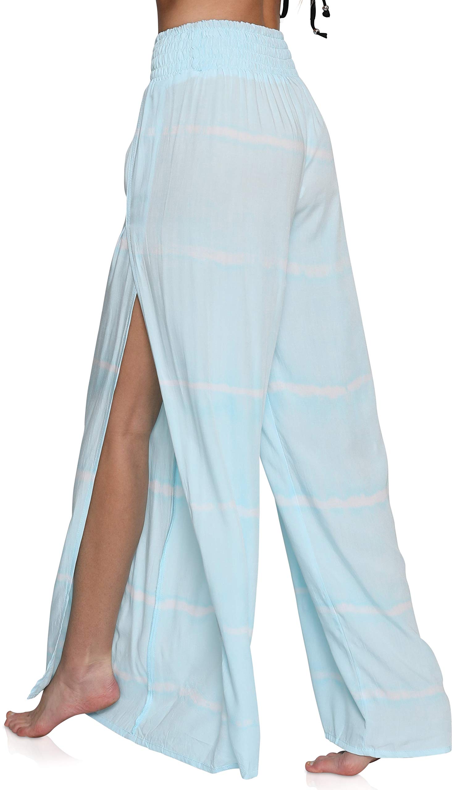 Women's Flowy High Slit Palazzo Pants - Elegant Wide Leg Lounge & Casual Wear for Comfort & Style | Perfect for Office, Travel & Everyday Outfits