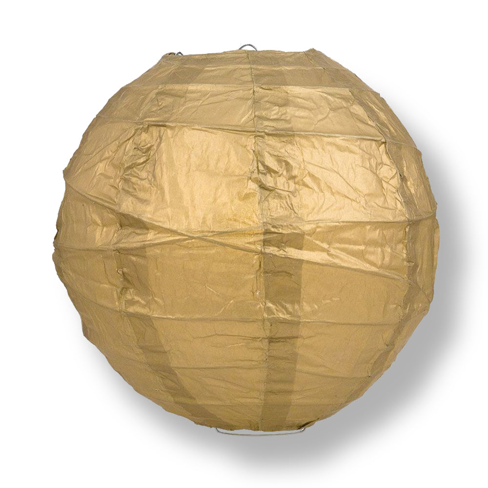 10 Inch Gold Wedding Paper Lantern String Lights - 21FT Expandable Fairy Lights with White Cord for Wedding Decor, Party, Garden & Outdoor Lighting