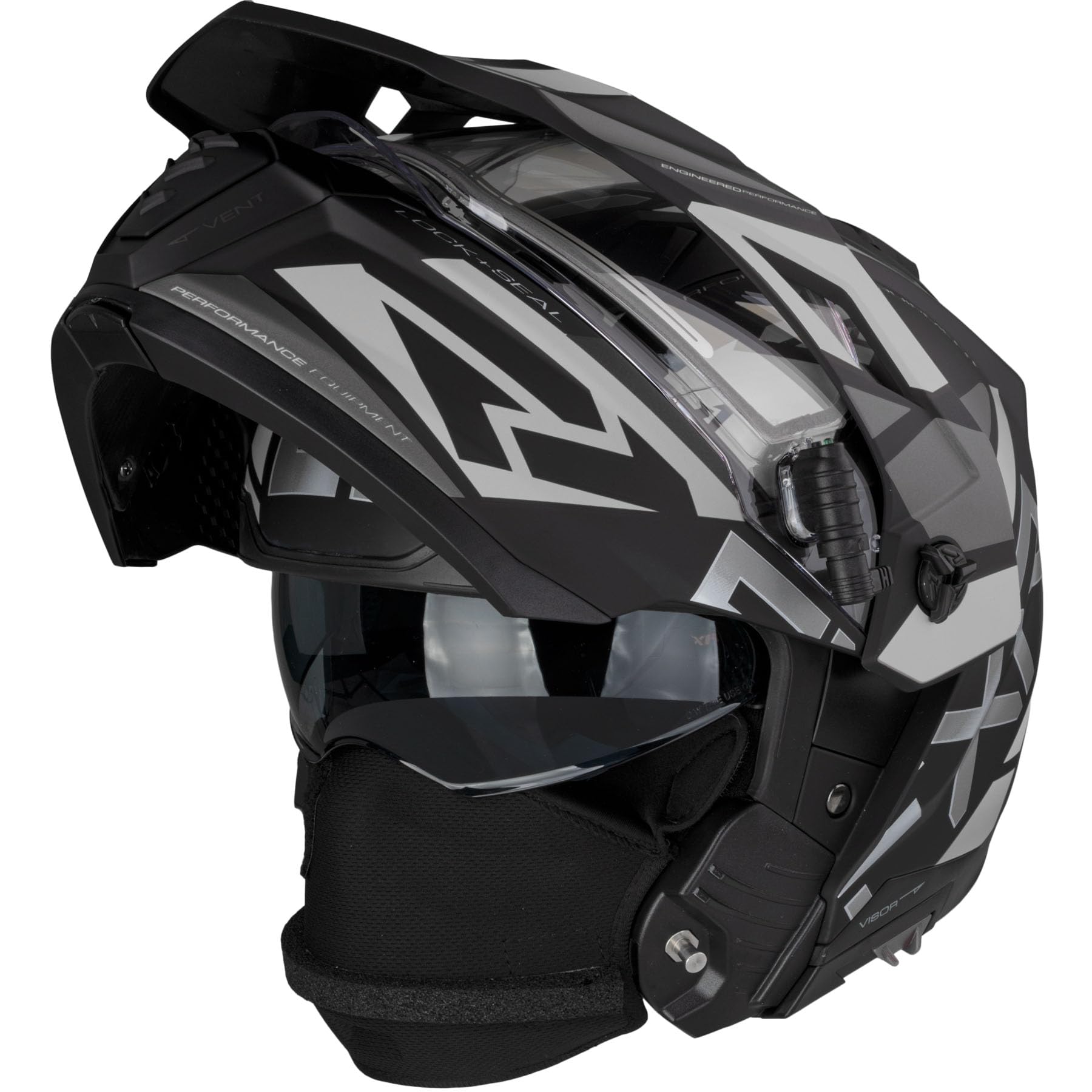FXR Maverick X Helmet 2025 - Black/Titanium - Small - Premium Snowmobile & ATV Helmet for Winter Sports & Off-Road Adventures