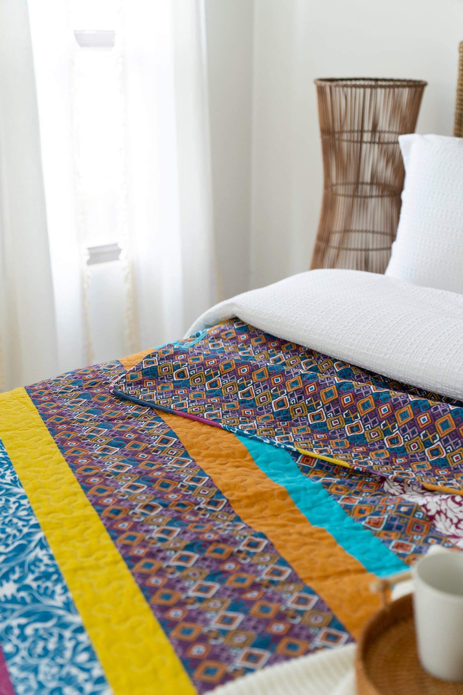 Boho Stripe 3-Piece Quilt Set - Queen Size, Soft Cotton Bedding for Bohemian Style Bedroom Decor | Perfect for Guest Rooms, Master Bedrooms & Cozy Home Styling