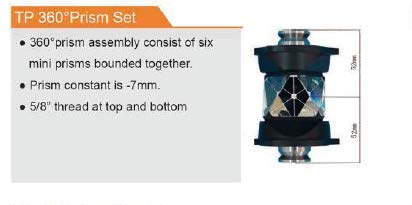 360° Prism Kit for Swiss & T-Style Total Stations - Premium Padded Case, Glass Protector & Pole Adapter (TP 360° Prism Set) | Ideal for Land Surveying, Construction Layout & Civil Engineering Projects