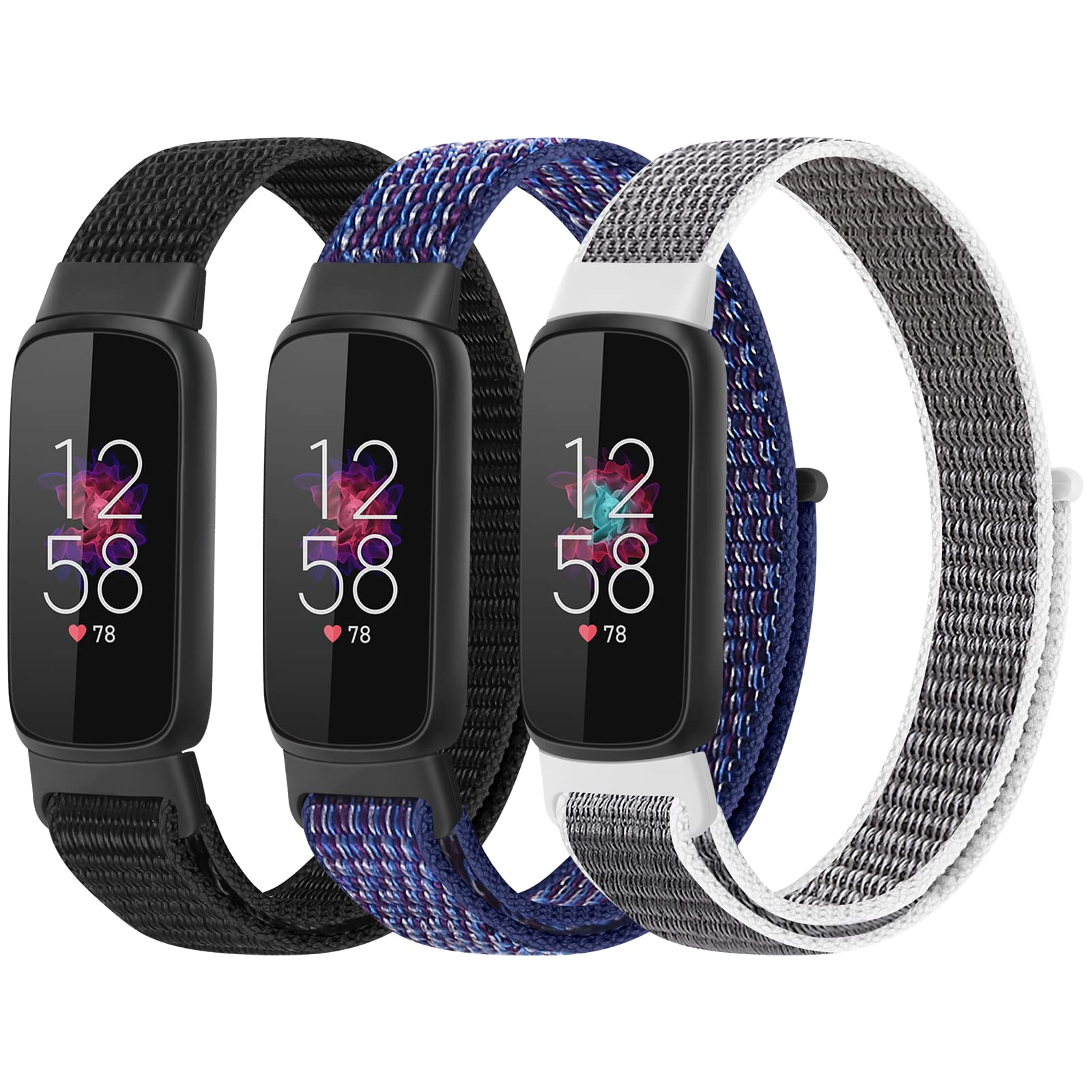 PBFairyy Adjustable Nylon Bands for Fitbit Luxe - Breathable Fabric Sport Straps, Soft Replacement Solo Loop Wristband Compatible with Fitbit Luxe Fitness Tracker for Women & Men - Perfect for Running, Workouts and Daily Wear