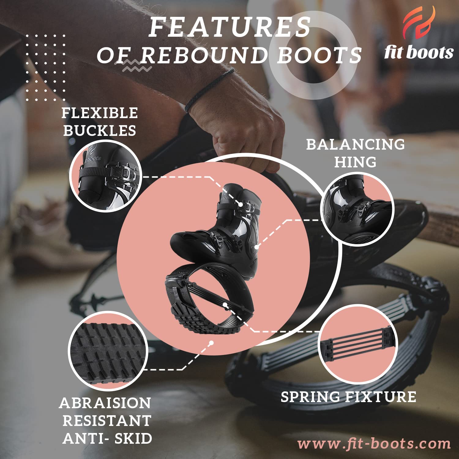 Premium Low Impact Rebound Shoes for Kangoo Jumps - Boost Calorie Burn, Running & Virtual Fitness Classes | Ideal for Home Workouts, Gym Training & Aerobic Exercises