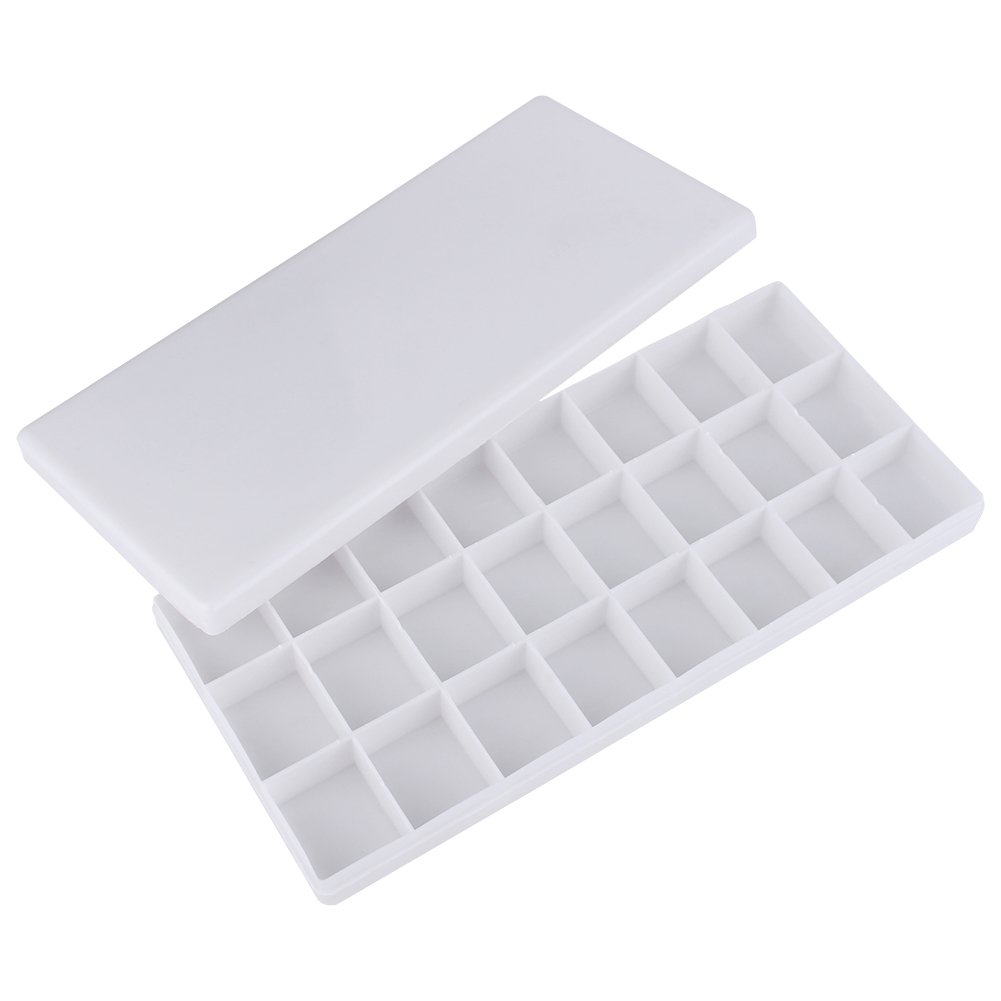 Zerodis 24-Well Watercolor Palette - Portable Travel Paint Tray for Artists, White Mixing Palette for Watercolor & Gouache Painting | Perfect for Outdoor Sketching, Studio Work & Art Classes