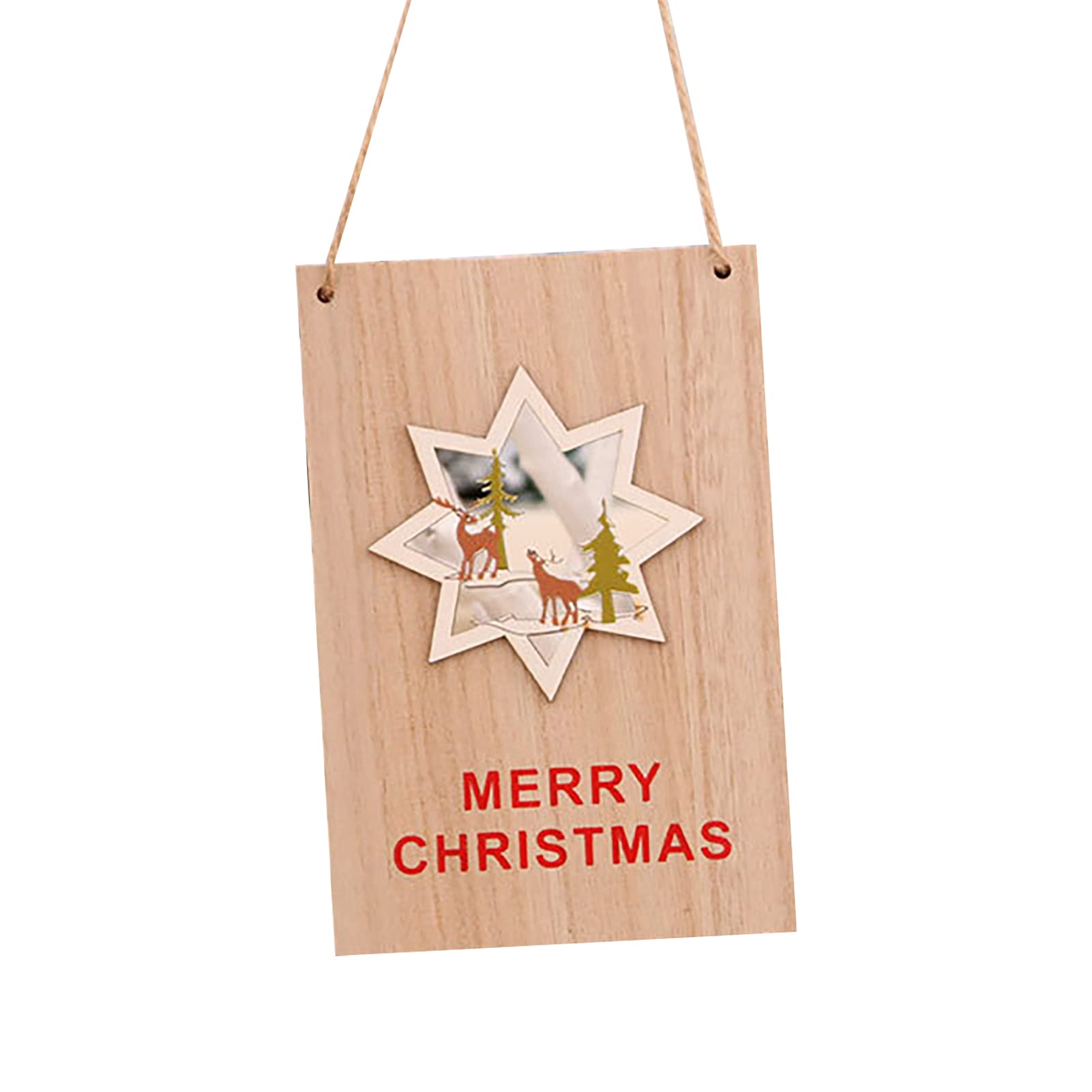 ZTGD Christmas Door Sign - Festive Wooden Rectangle Hanging Decoration for Home, Office & Holiday Decor - Perfect for Xmas Party, Front Door, Mantel & Seasonal Display