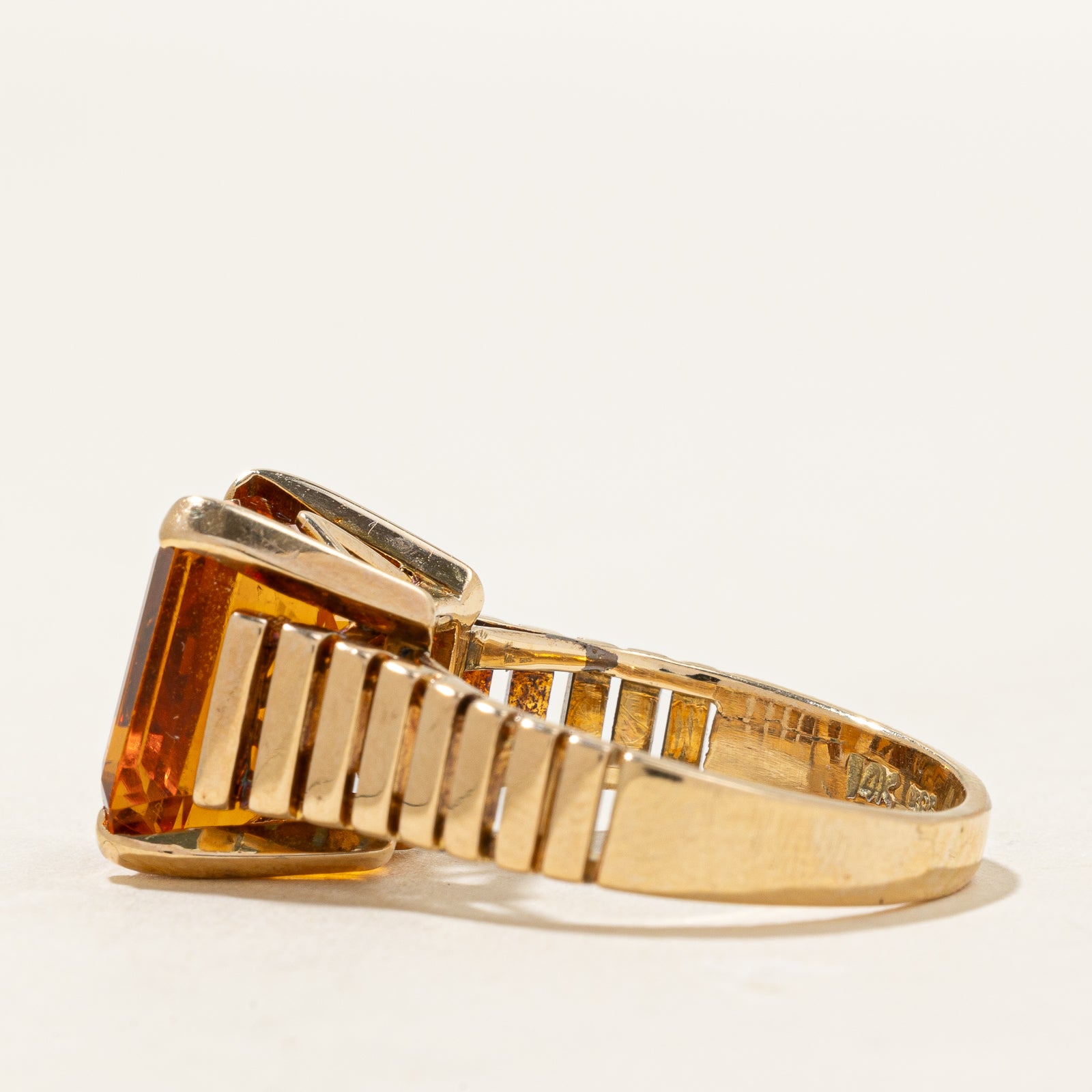 6.50ct Mandarin Citrine Cocktail Ring - Size 8 | Elegant Statement Jewelry for Evening Parties, Weddings & Special Occasions