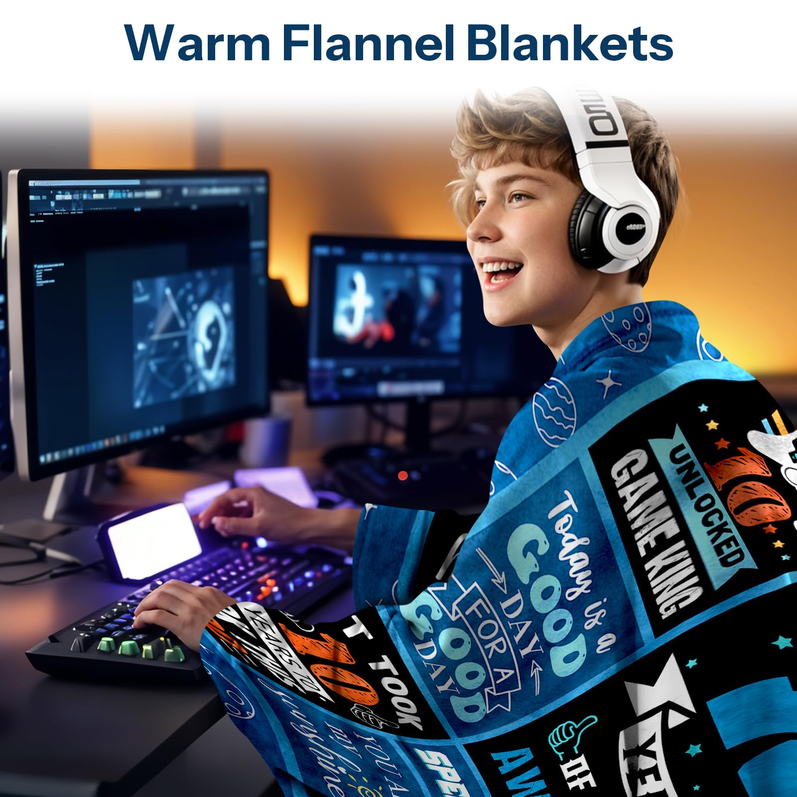 10th Birthday Gifts for Boys - 40x50 Inch Cozy Throw Blanket for Kids Room & Sleepovers