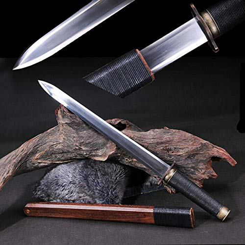 High Manganese Steel Chinese Short Sword - Camping Knife with Razor Sharp Blade #1792 | Perfect for Outdoor Survival, Bushcraft & Martial Arts Training