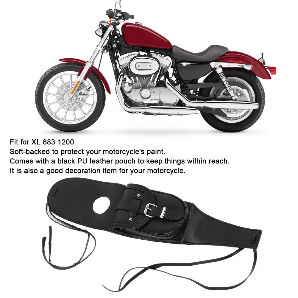 ANGGREK Motorcycle Fuel Bag - PU Leather Gas Oil Cover Panel Pad Bib Pouch Replacement for Harley Davidson XL 883 & 1200 - Durable & Stylish Accessory for Riding & Travel