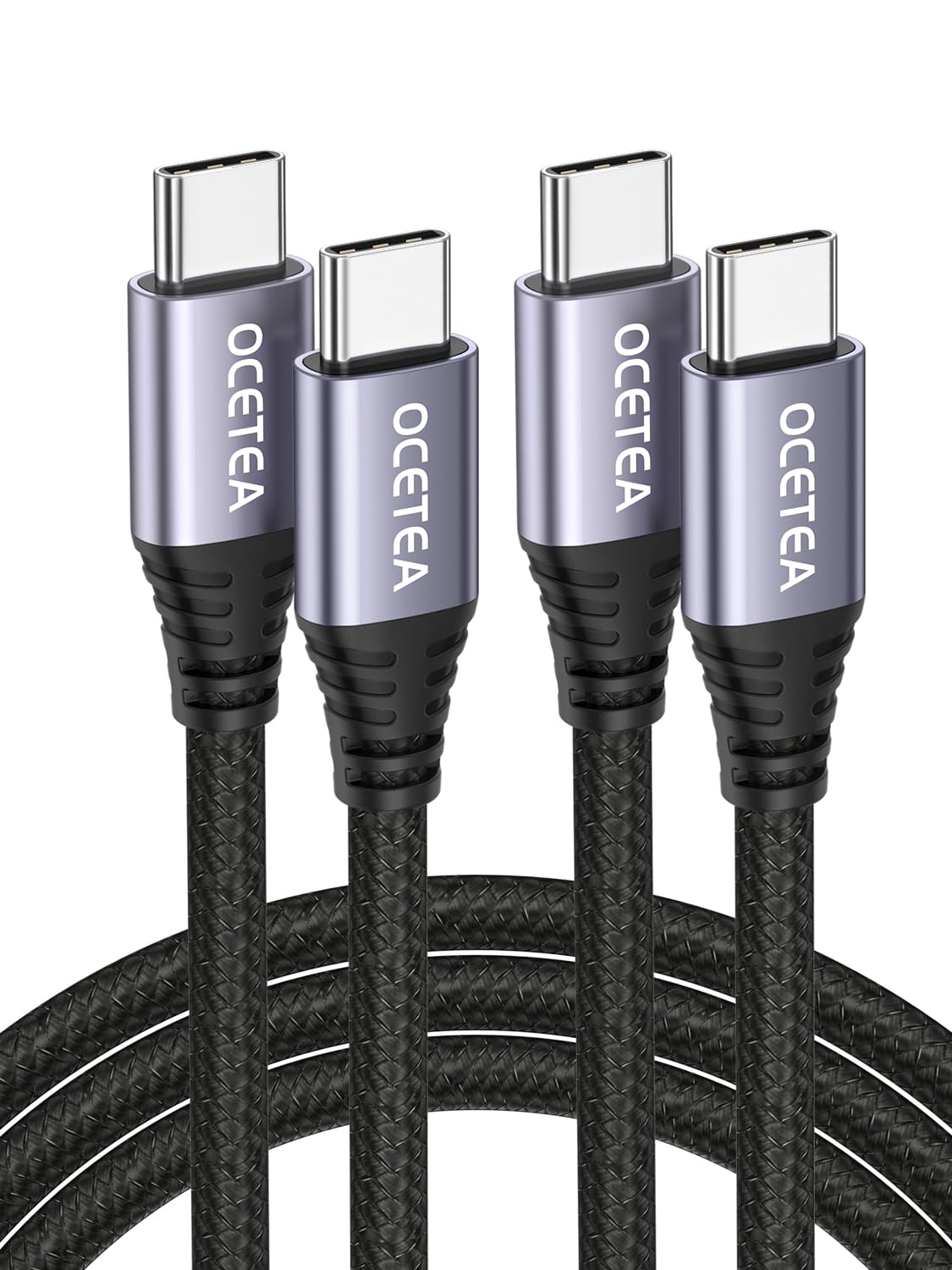 60W USB C to USB C Fast Charging Cable [2-Pack 6.6ft] - Compatible with iPhone 16/15 Pro Max, MacBook Pro, iPad Pro, Galaxy S24/S23 Ultra, Pixel - Perfect for Travel, Office & Home Charging