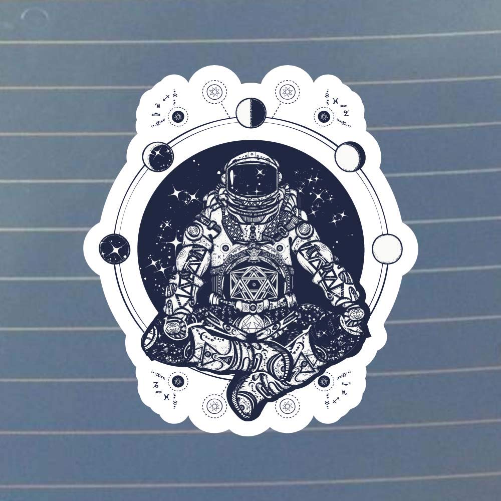 3 Inch Full Color Vinyl Decal - Milk Mug Designs with Yoga, Moon Phase & Space Astronaut Theme | Perfect for Water Bottles, Laptops, Car Windows & DIY Crafts