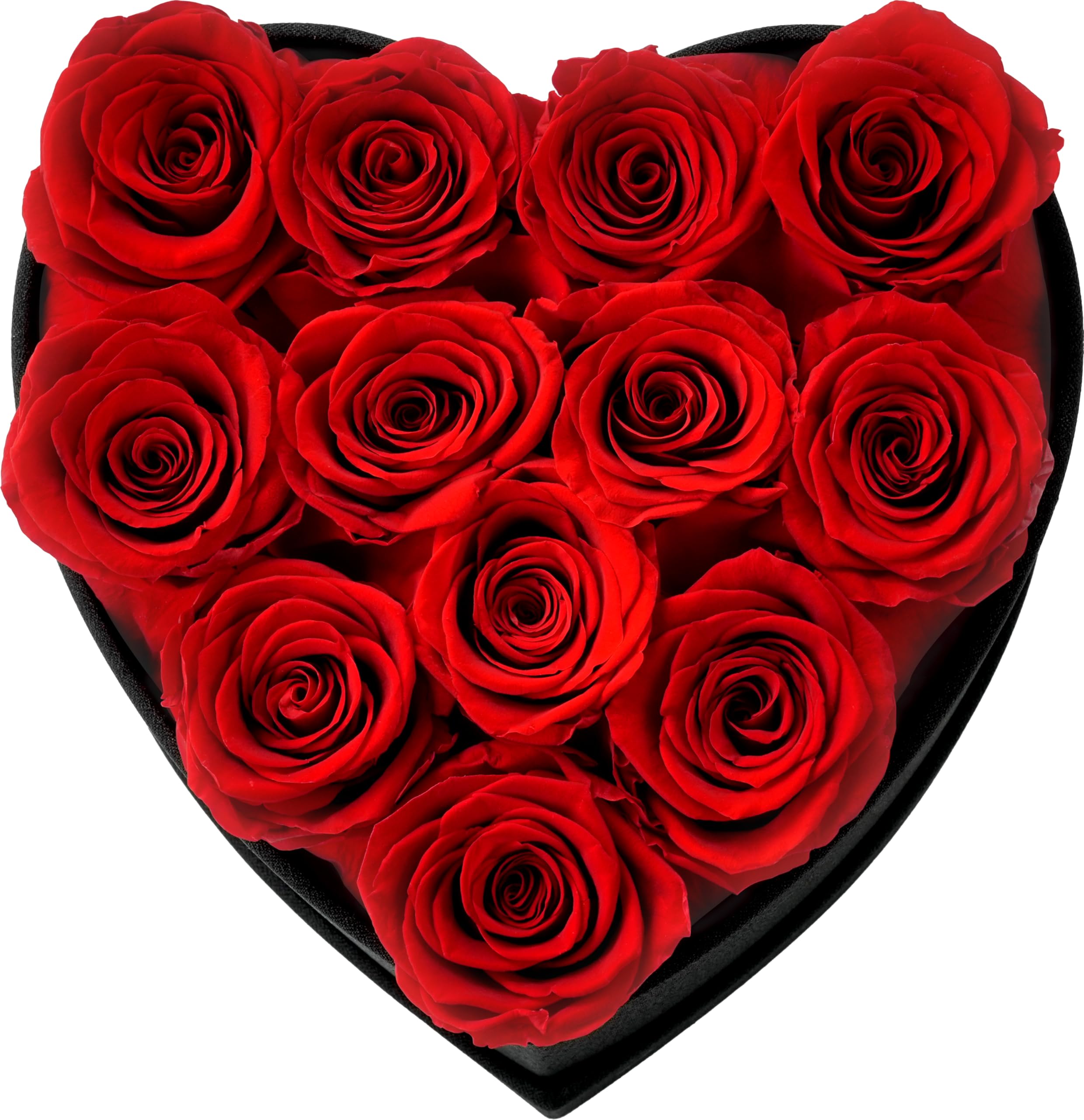 BLOSSBLISS 12-Piece Preserved Red Roses in Heart-Shaped Box - Eternal Love Gift for Wife, Anniversary, Valentine's Day & Mother's Day - Perfect for Romantic Surprises, Home Decor & Special Occasions