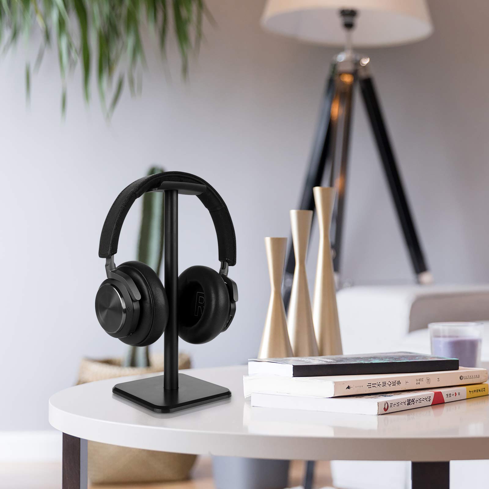 Geekria Premium Aluminum Alloy Headphone Stand - Heavy Base Over-Ear Headphone Holder for Bose QC35, Studio3 & Gaming Headsets - Durable Desk Display Hanger (Black) | Perfect for Home Office, Gaming Setup & Studio Organization