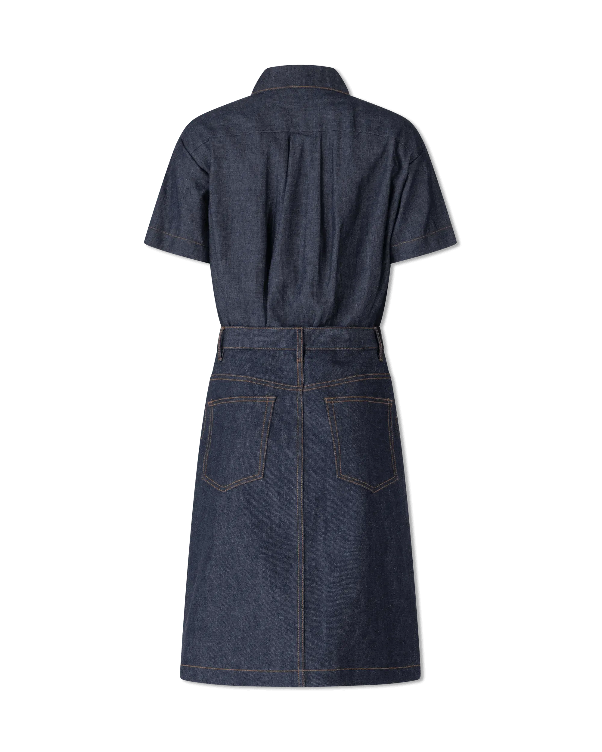 Keikok Denim Dress for Women - Vintage Blue Stretch Denim Shirt Dress with Pockets | Casual Outfit for Date Night, Office Wear & Weekend Brunch
